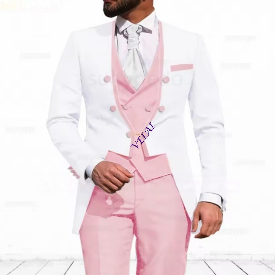 Formal Men Party Wear Jacket - Customized Sky Blue 3-Piece Suit for
