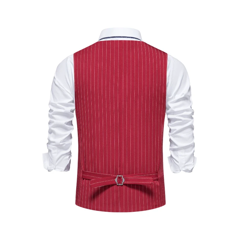 2026 New Red Striped Suit Vest - Khaki Formal Wear Men ulasan dan harga