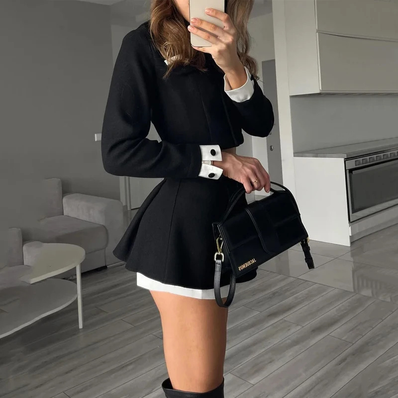 TARUXY Tweed Shorts Skirt Two  - Wool Suit Jacket ulasan dan harga