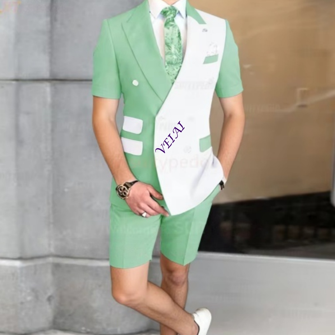 Summer Men's 2-Piece Casual Su - Formal Men Party Wear Jacket ulasan dan harga