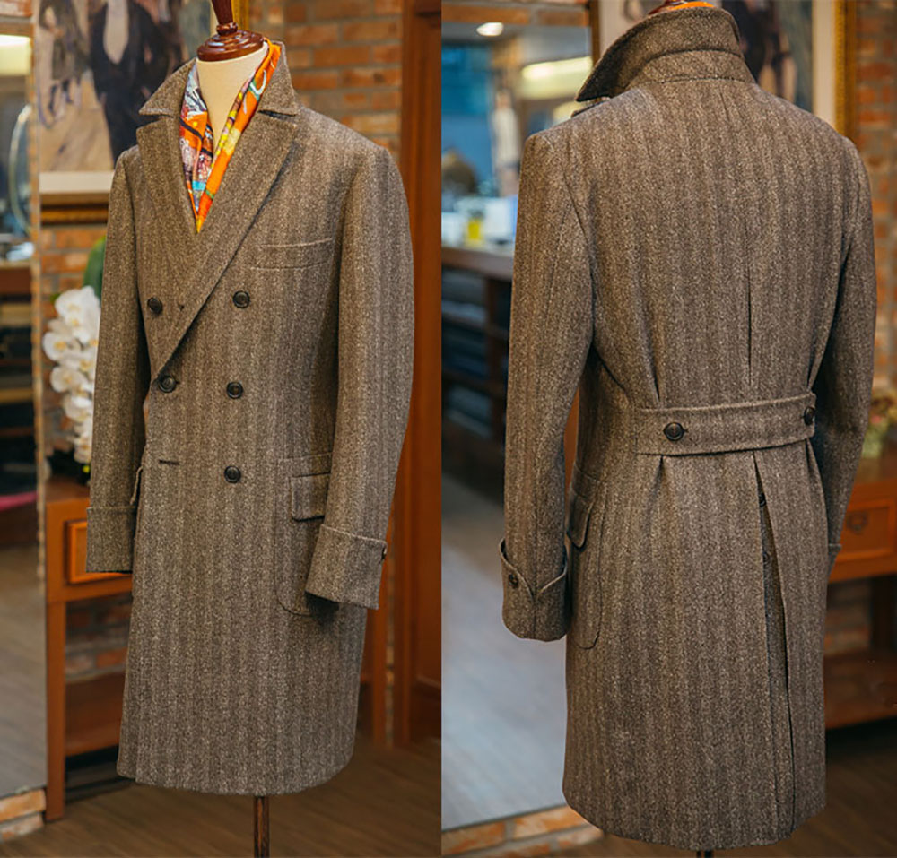 Vintage Wool Blend Herringbone - Men Formal Wear With Coat ulasan dan harga
