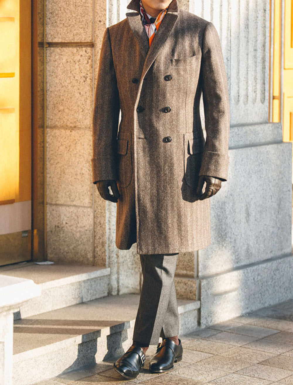 Vintage Wool Blend Herringbone - Men Formal Wear With Coat ulasan dan harga