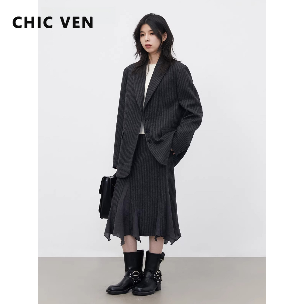 CHIC VEN Fashion Women Woolen  - Wool Suit Jacket ulasan dan harga