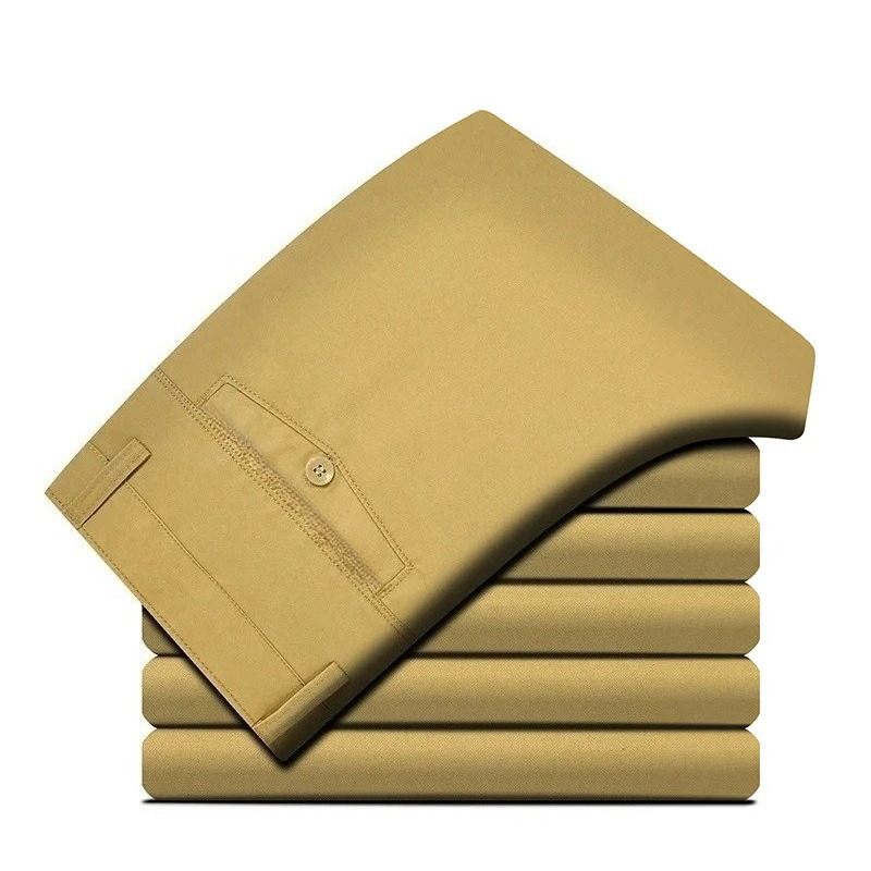 100 Cotton Men's Casual Pant S - Khaki Formal Wear Men ulasan dan harga