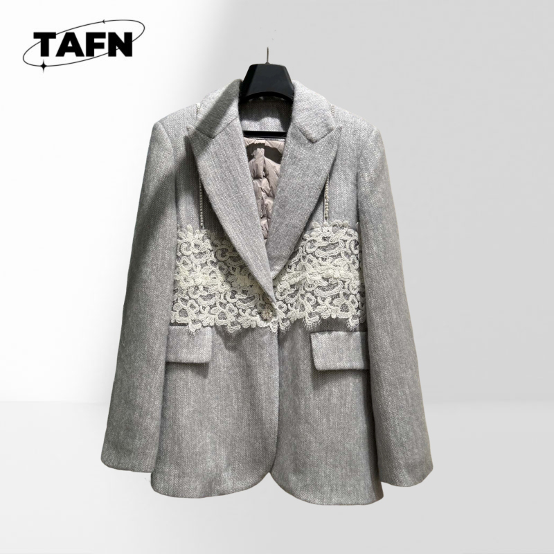 Women Classic Plaid Blazer Sty - Wool Suit Jacket ulasan dan harga
