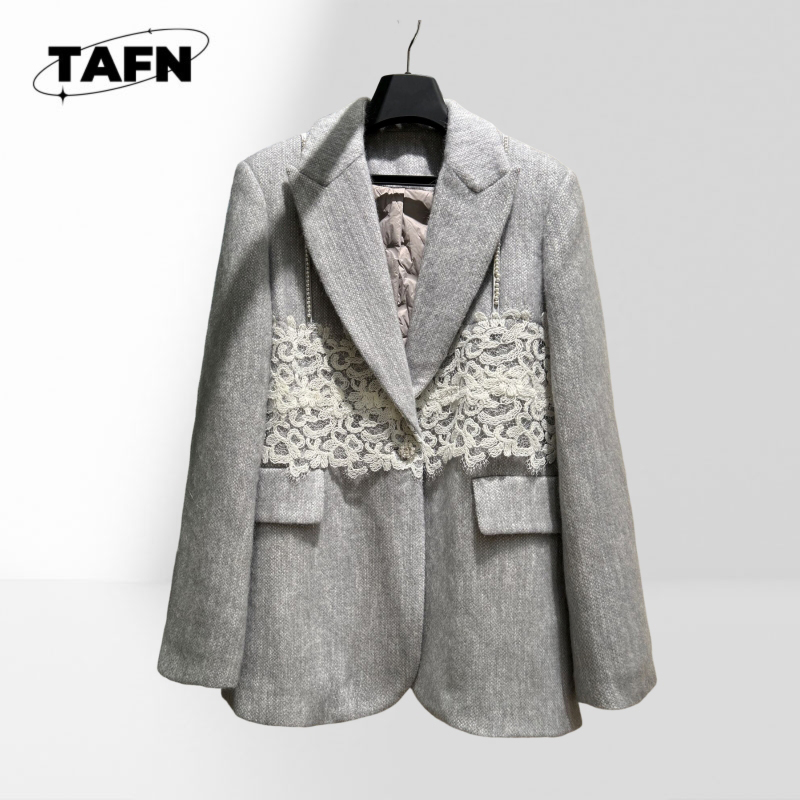 Women Classic Plaid Blazer Sty - Wool Suit Jacket ulasan dan harga