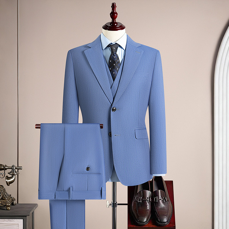 Men's Khaki 3-Piece Slim Fit B - Khaki Formal Wear Men ulasan dan harga