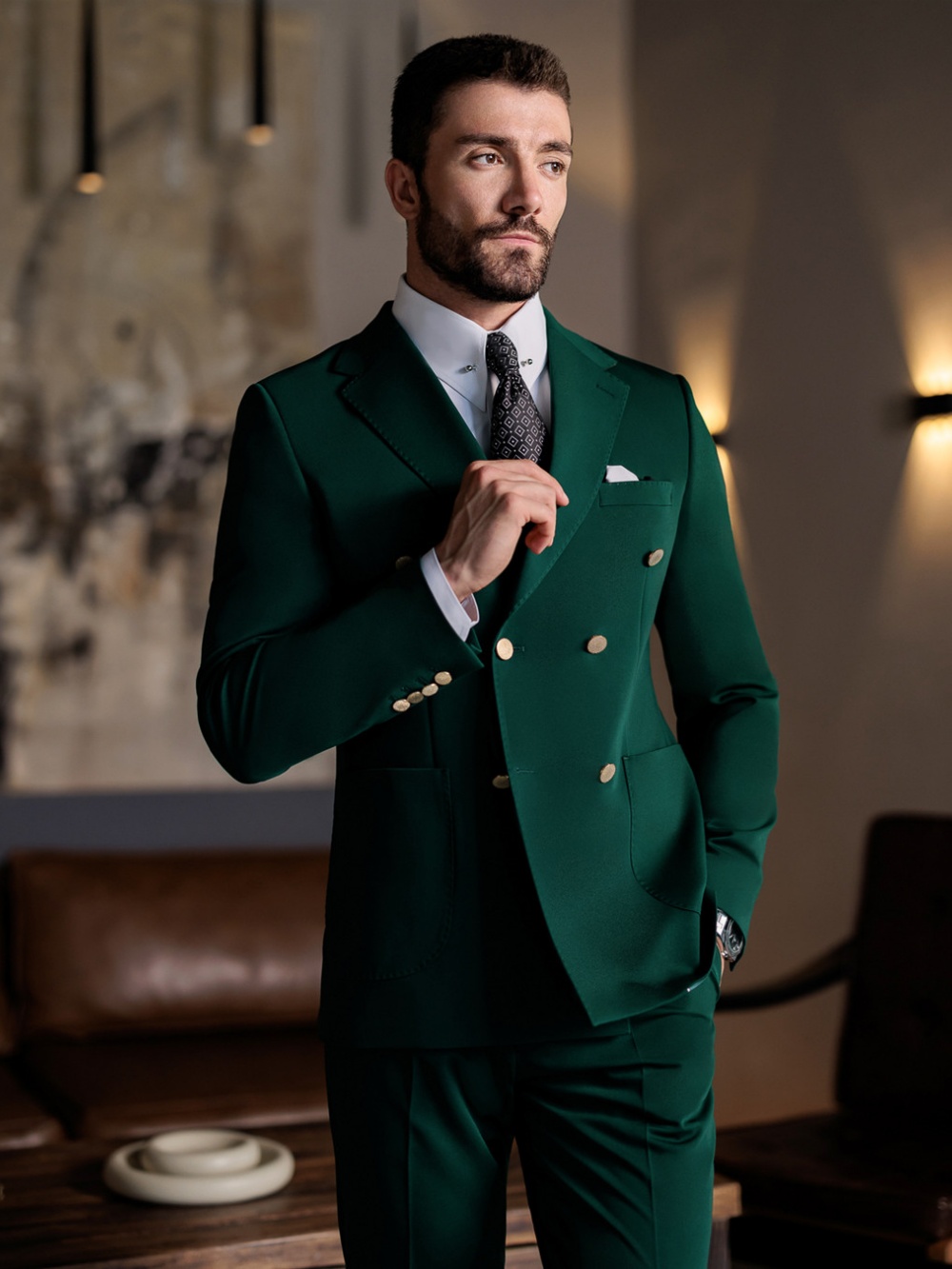 Green Formal Man Slim Fit Suit - Formal Men Party Wear Jacket ulasan dan harga