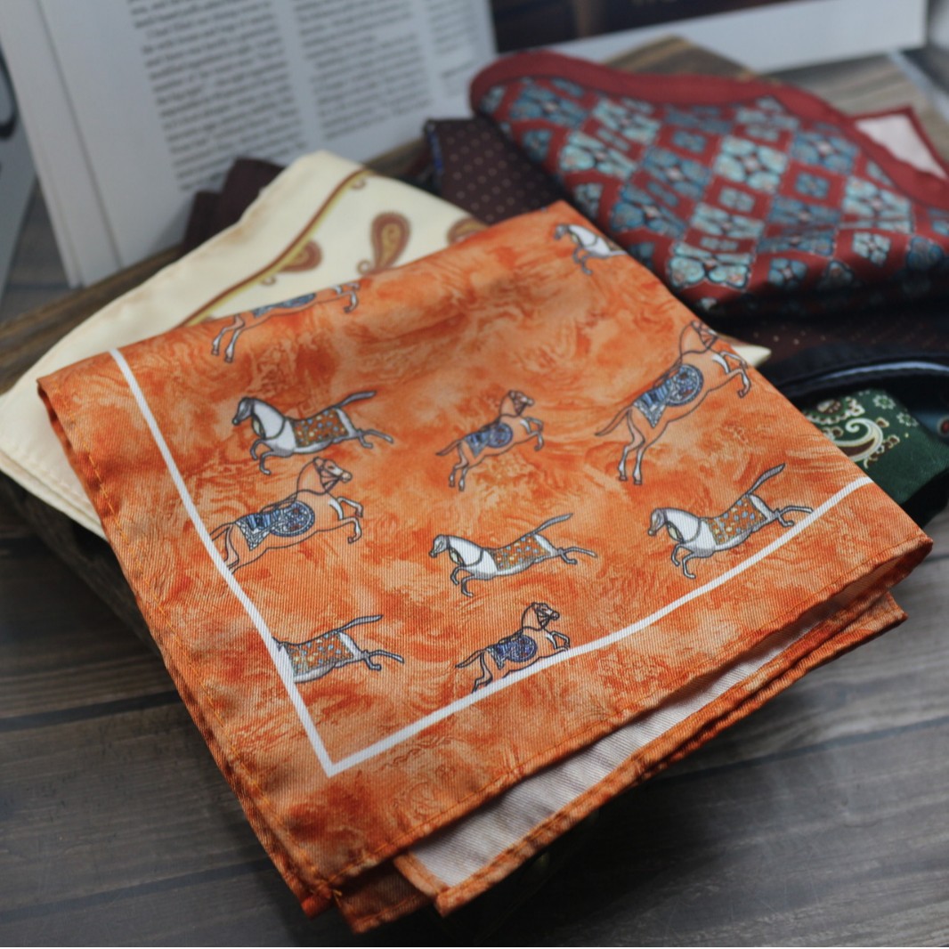 Vintage Print Pocket Square  M - Men Formal Wear With Scarf ulasan dan harga
