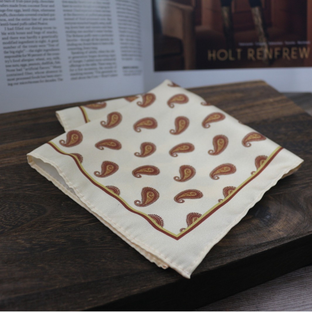 Vintage Print Pocket Square  M - Men Formal Wear With Scarf ulasan dan harga