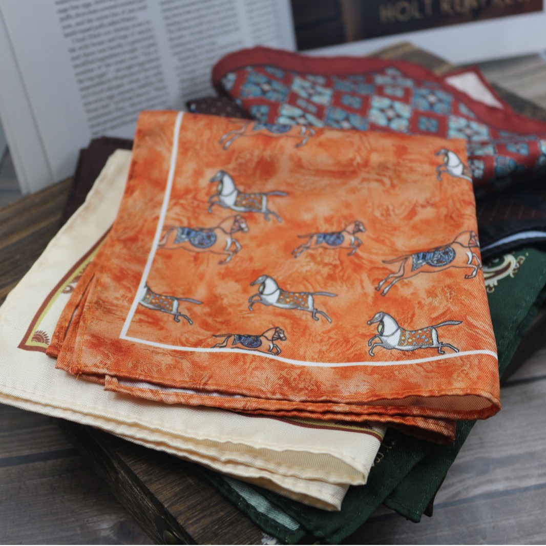 Vintage Print Pocket Square  M - Men Formal Wear With Scarf ulasan dan harga