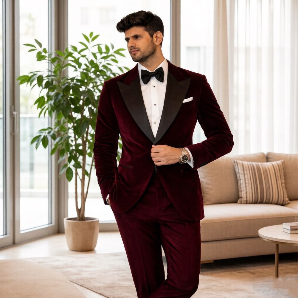 Velvet Suits for Men Slim Fit  - Formal Men Party Wear Jacket ulasan dan harga