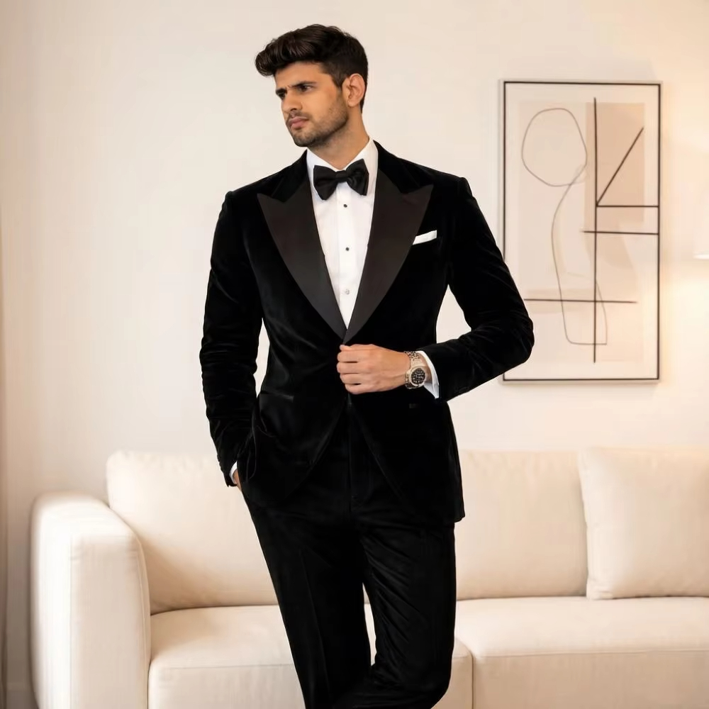 Velvet Suits for Men Slim Fit  - Formal Men Party Wear Jacket ulasan dan harga
