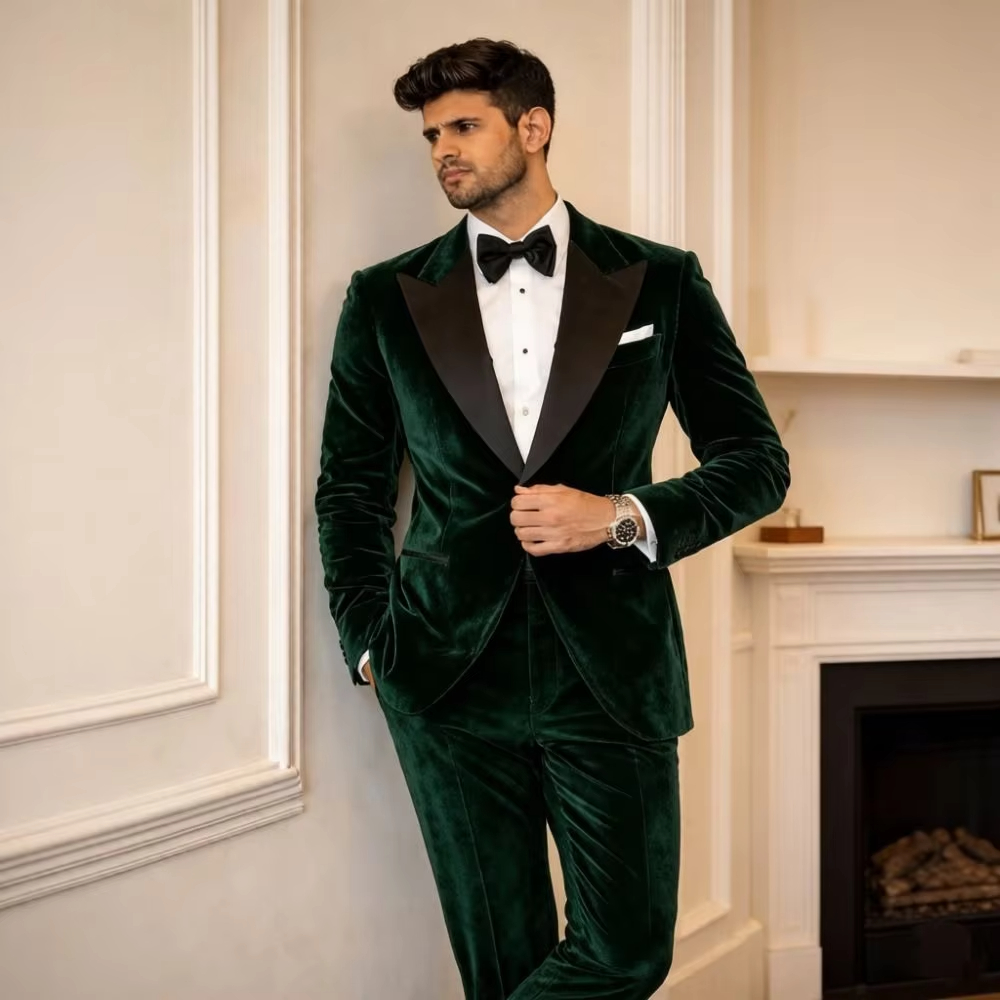 Velvet Suits for Men Slim Fit  - Formal Men Party Wear Jacket ulasan dan harga