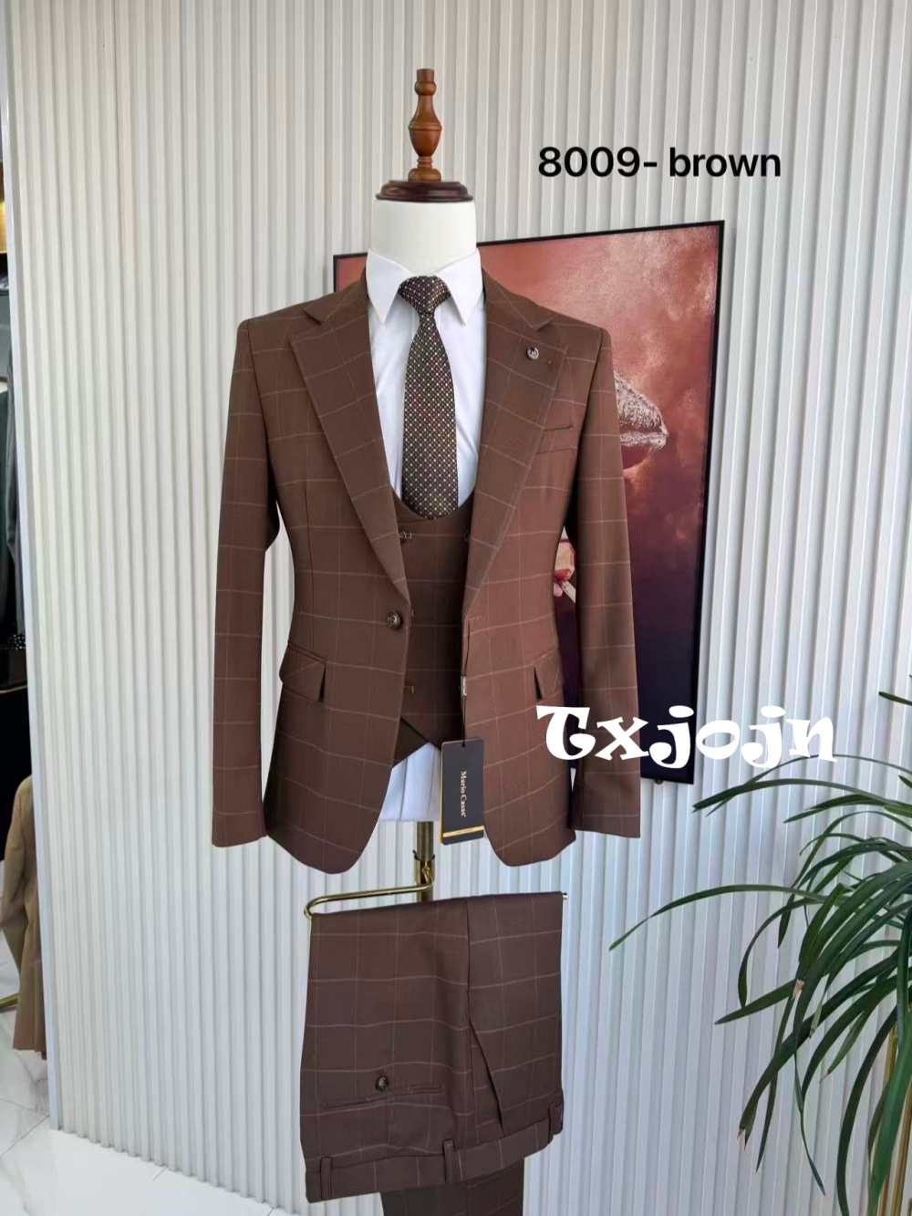 Men's Plaid Tuxedo 3 Pieces Ja - Formal Men Party Wear Jacket ulasan dan harga