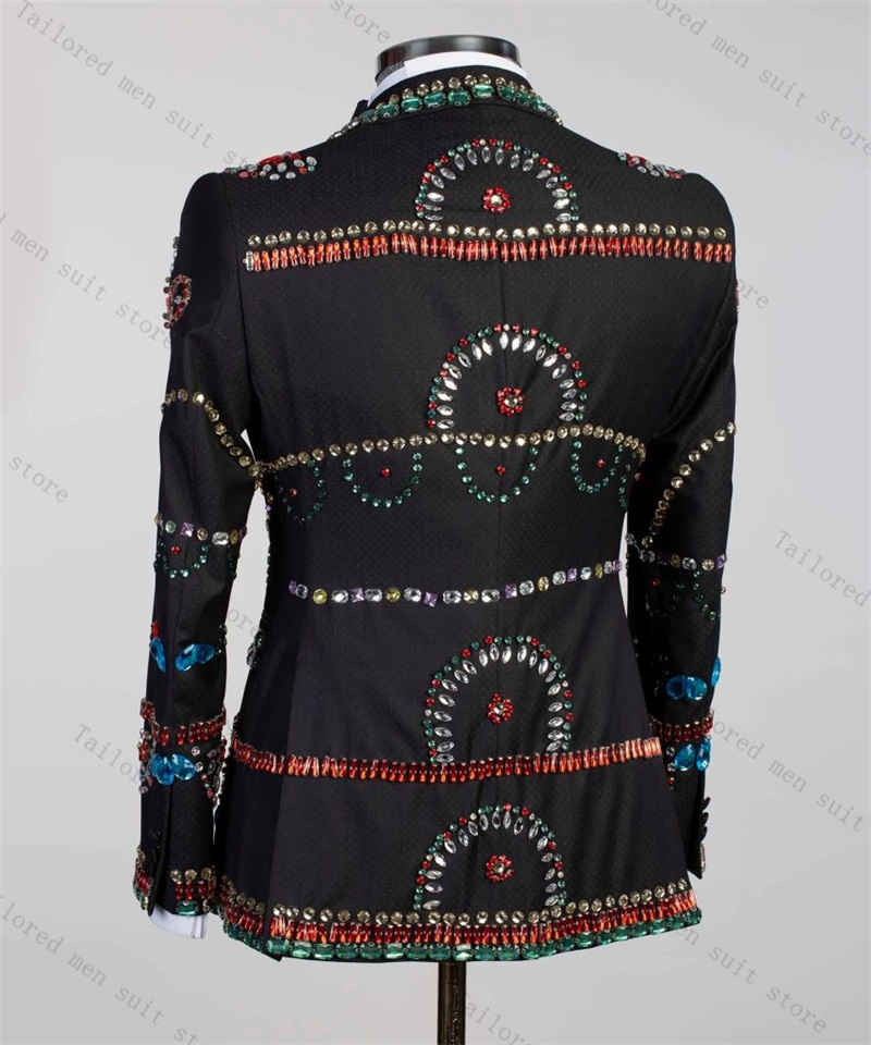 Crystals Men Suit Set 2 Pieces - Men Formal Wear With Coat ulasan dan harga