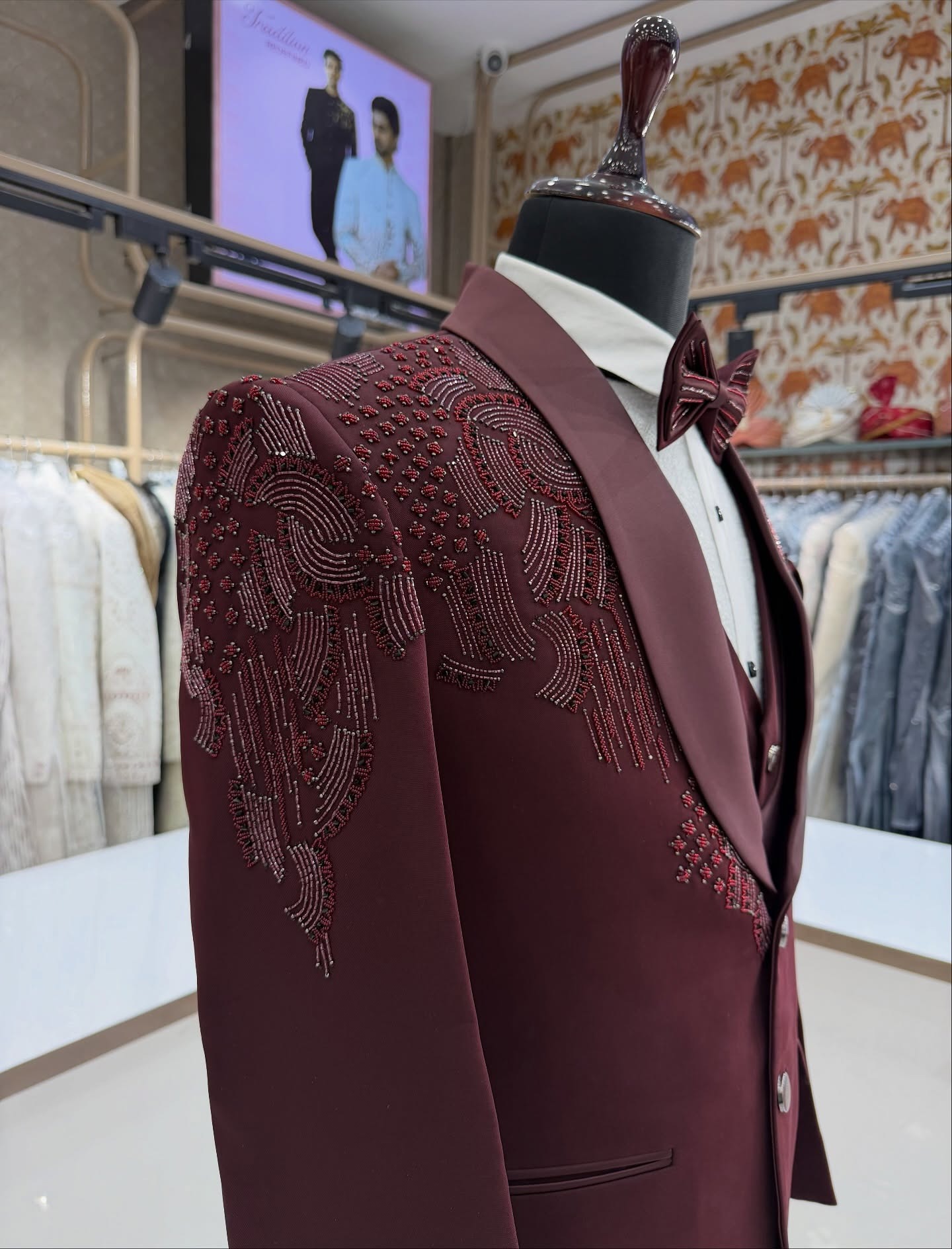 3 Pieces Groom Wedding Tuxedos - Men Formal Wear Modern ulasan dan harga