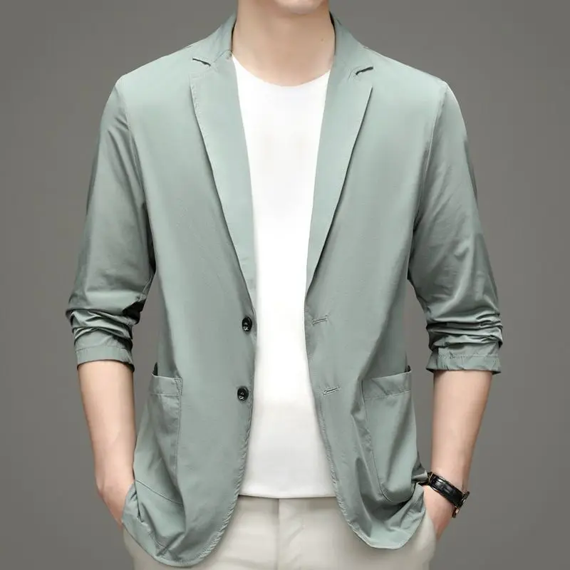 New Summer Men Thin Blazers Bu - Men Formal Wear With Coat ulasan dan harga