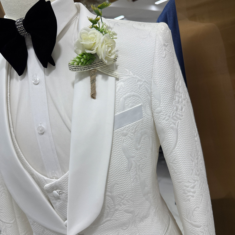 Men Wedding Suit White 3 Piece - Formal Men Party Wear Jacket ulasan dan harga