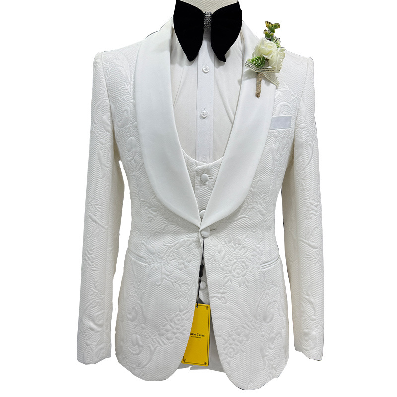 Men Wedding Suit White 3 Piece - Formal Men Party Wear Jacket ulasan dan harga