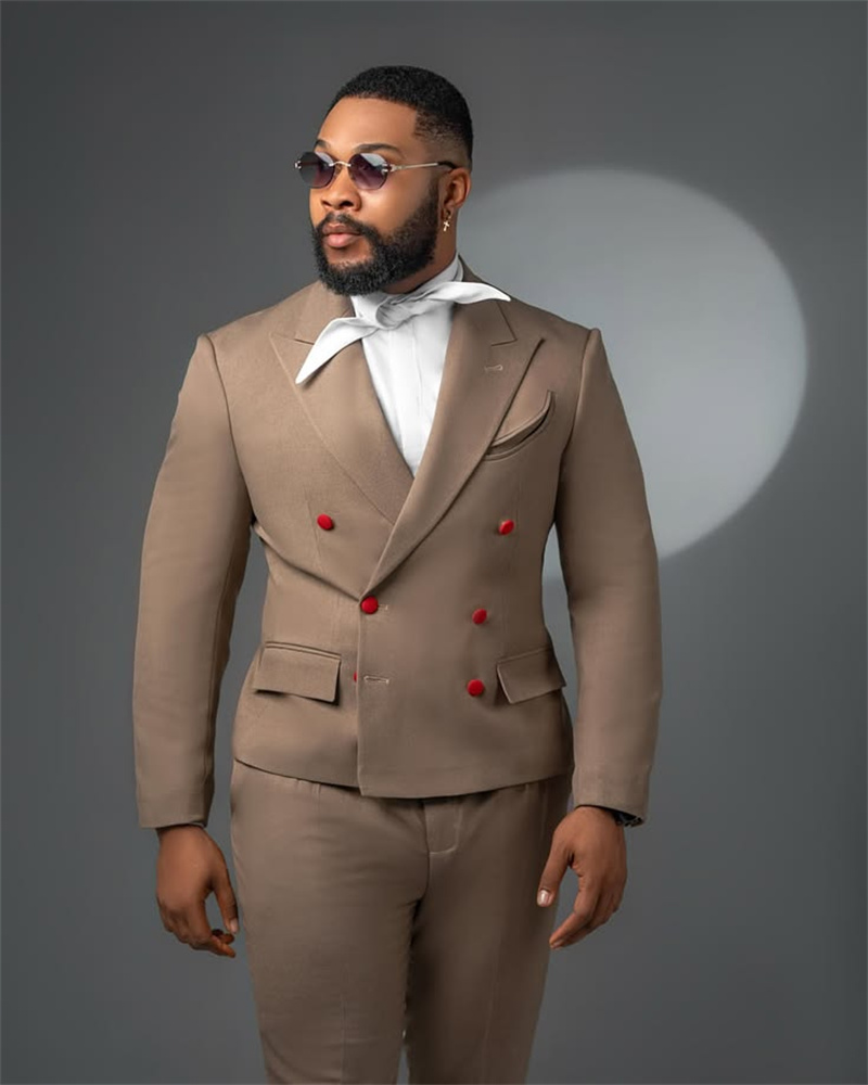 Designer Khaki Men Suit Set 2  - Khaki Formal Wear Men ulasan dan harga