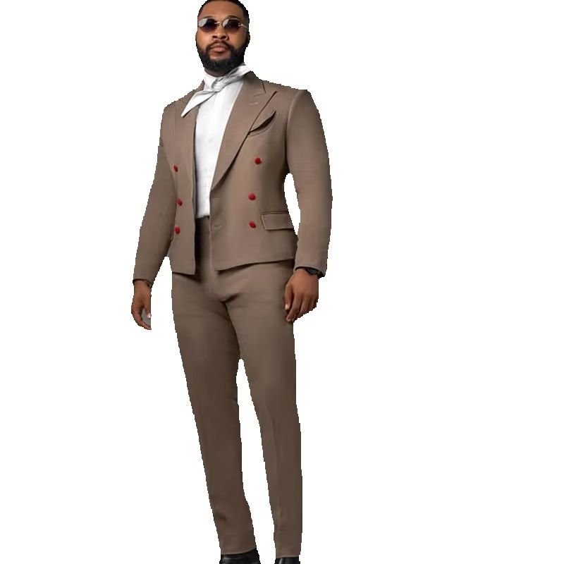 Designer Khaki Men Suit Set 2  - Khaki Formal Wear Men ulasan dan harga
