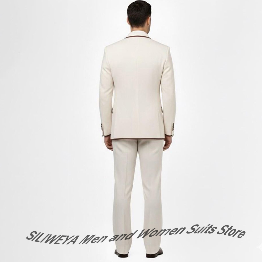 Stylish Men's Double-Breasted  - Men Formal Wear Brown ulasan dan harga