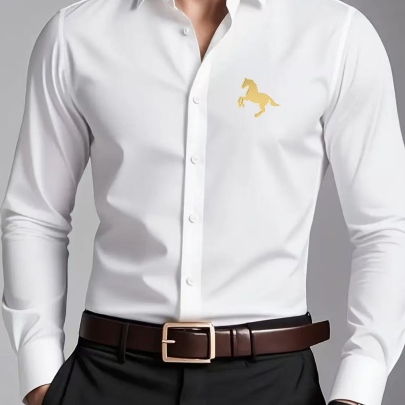 Elegant Golden Horse Logo Prin - Men Formal Wear Shop ulasan dan harga
