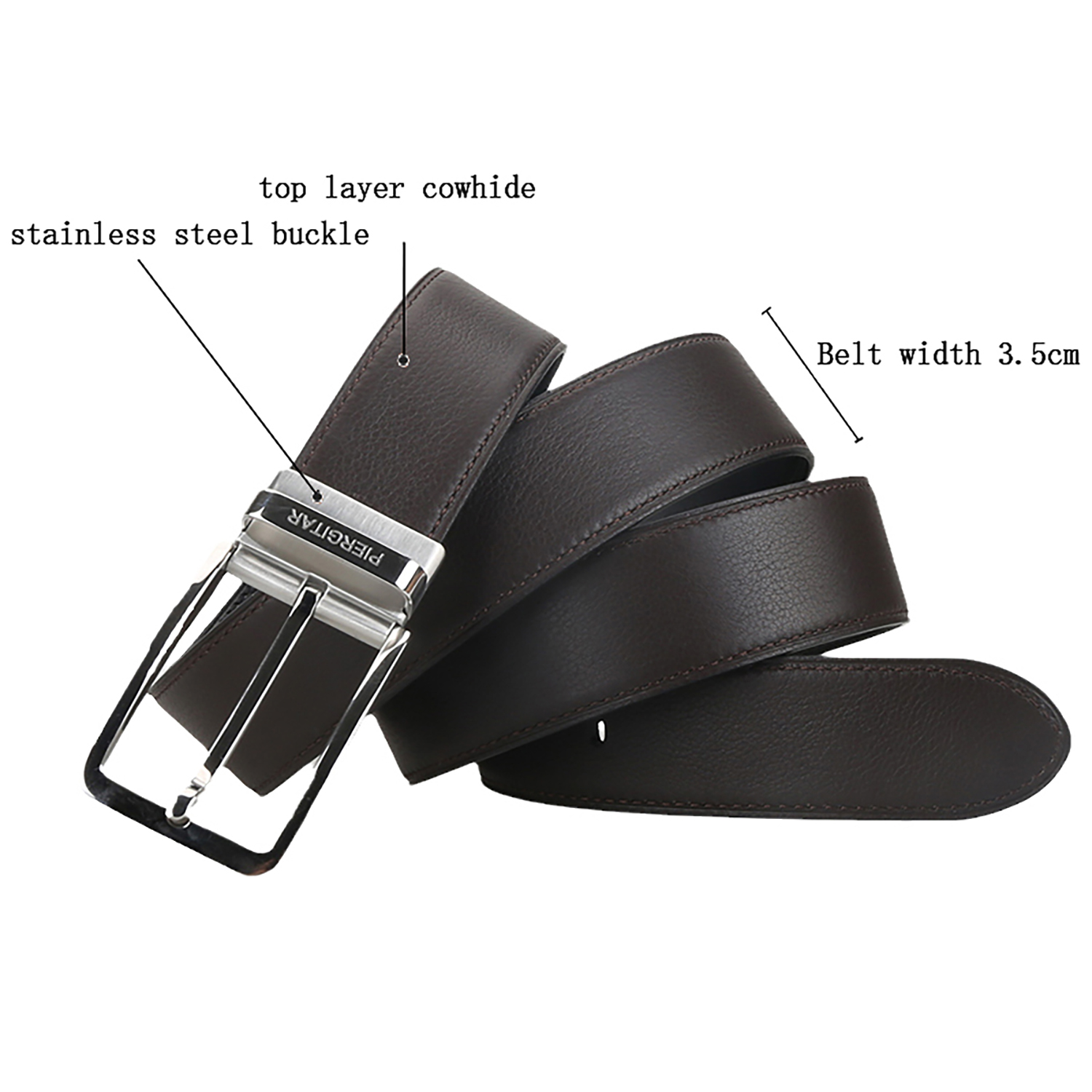 Piergitar Dark Brown Lychee Pa - Men Formal Wear Brown ulasan dan harga