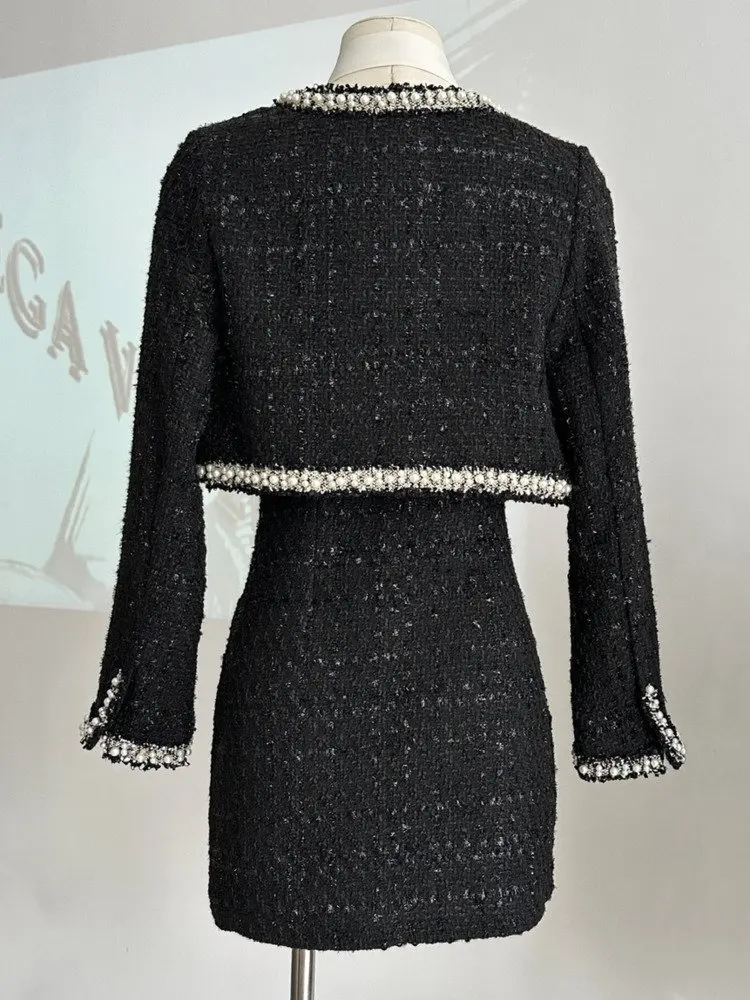 Women Short Jacket Coat + Dres - Wool Suit Jacket ulasan dan harga