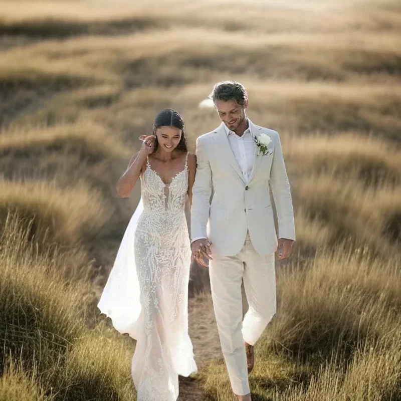 Linen Wedding Tuxedo For Men S - Men Formal Wear Modern ulasan dan harga