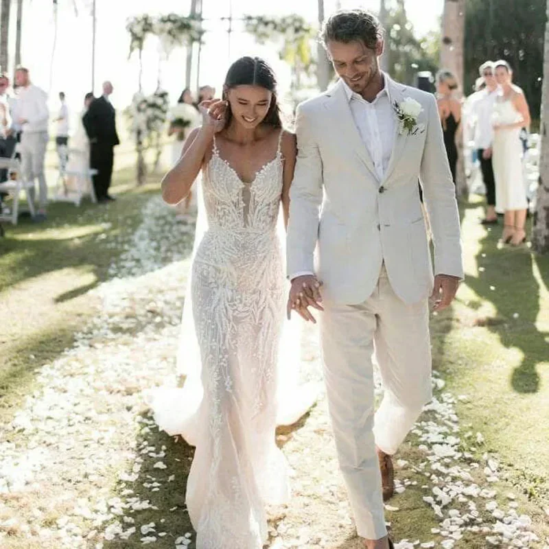 Linen Wedding Tuxedo For Men S - Men Formal Wear Modern ulasan dan harga