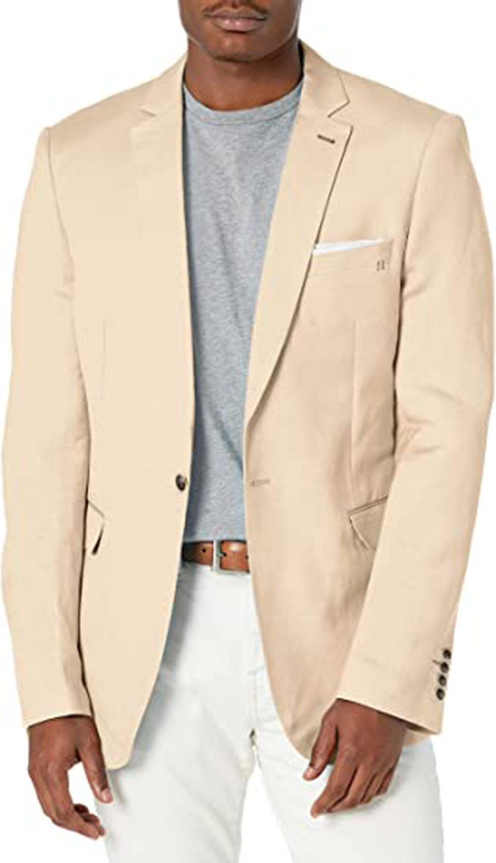 Tailored Khaki Blazer Men's Su - Khaki Formal Wear Men ulasan dan harga