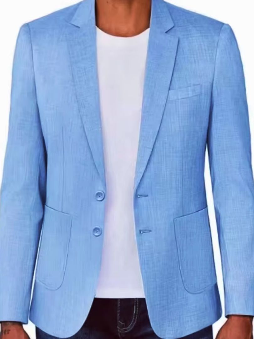 Slim Fit Men's Beige/Blue Line - Men Formal Wear With Coat ulasan dan harga
