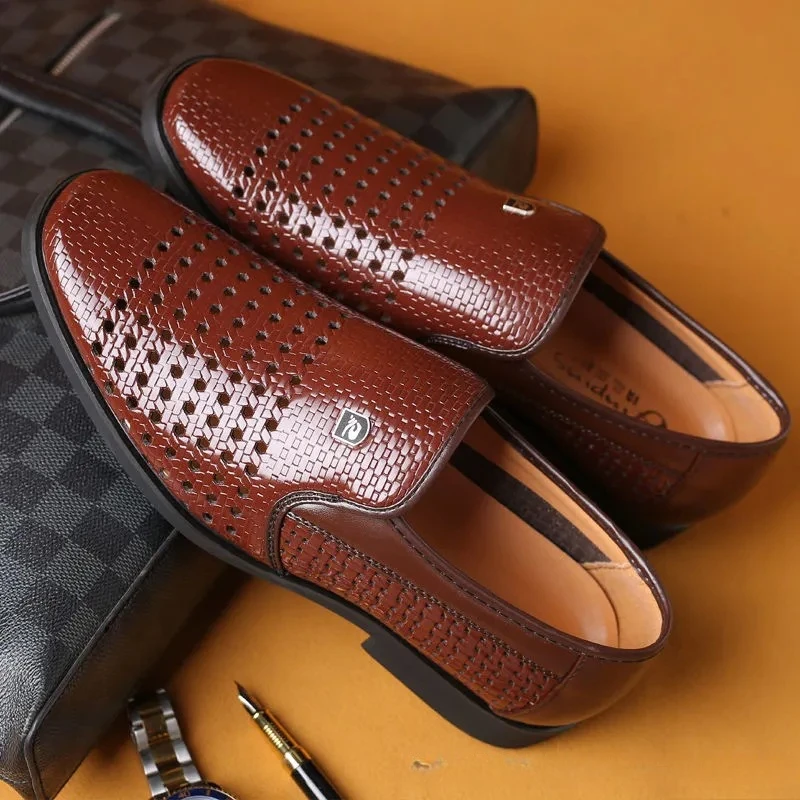Summer New Leather Shoes Men's - Formal Men Office Wear Sandals ulasan dan harga