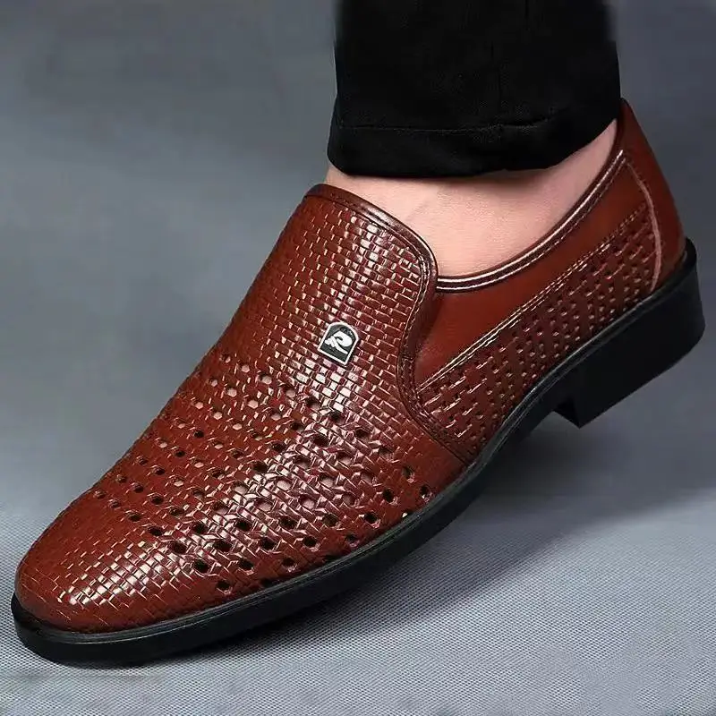 Summer New Leather Shoes Men's - Formal Men Office Wear Sandals ulasan dan harga