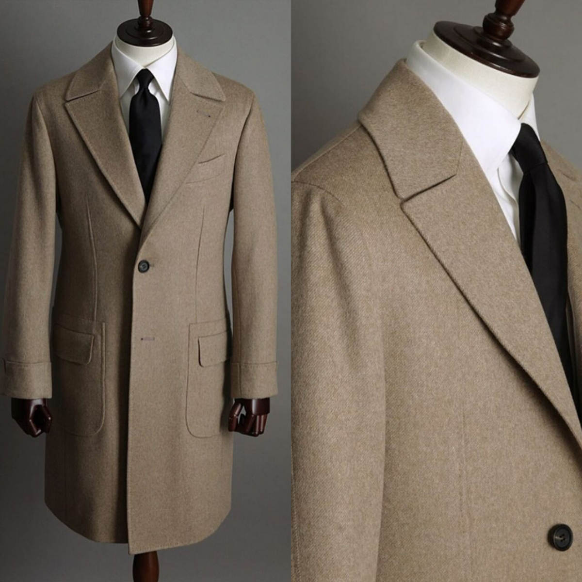 Khaki Vintage Men Coat Formal  - Khaki Formal Wear Men ulasan dan harga
