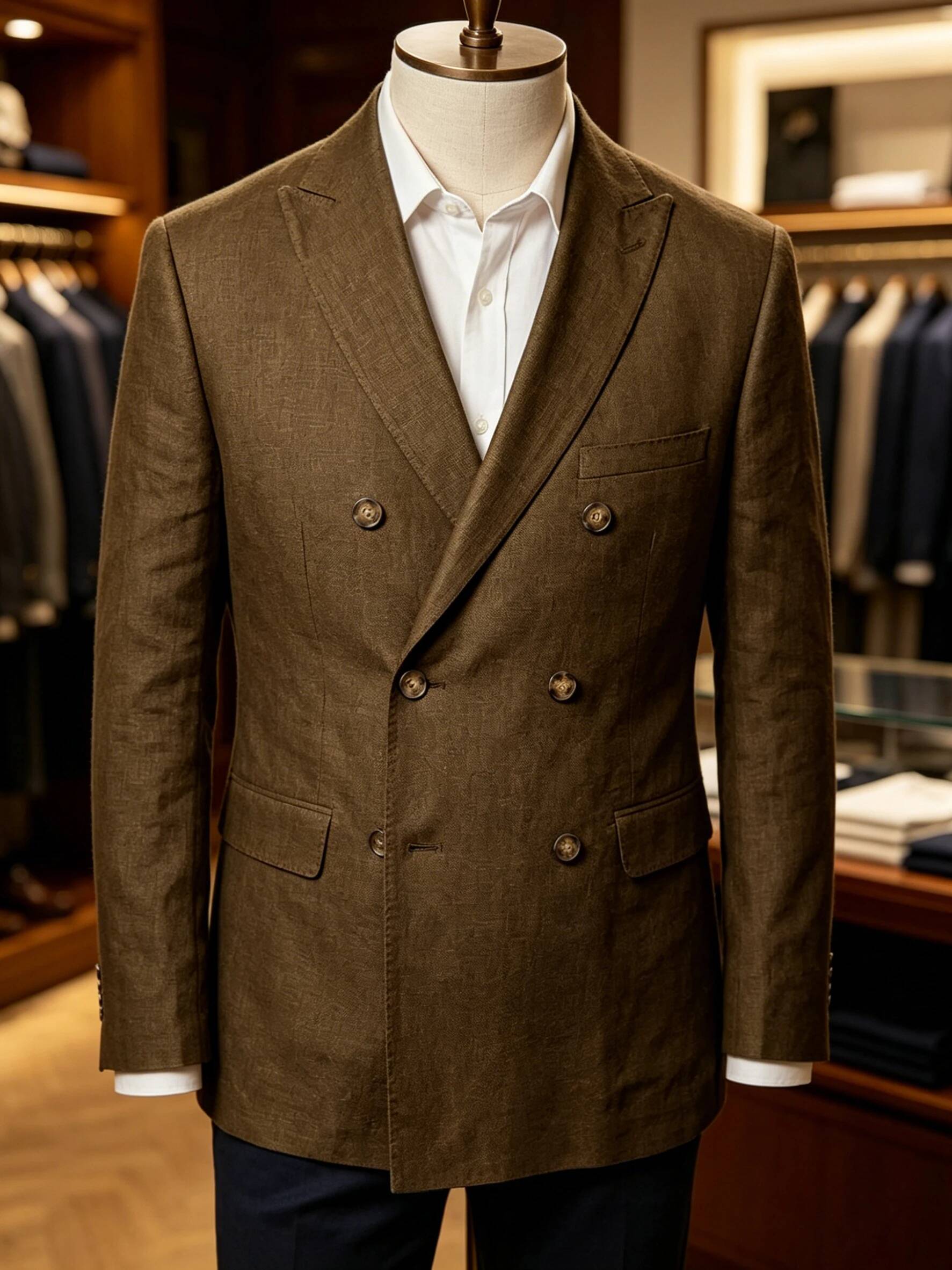 Men's Sport Coat Summer Double - Men Formal Wear Brown ulasan dan harga
