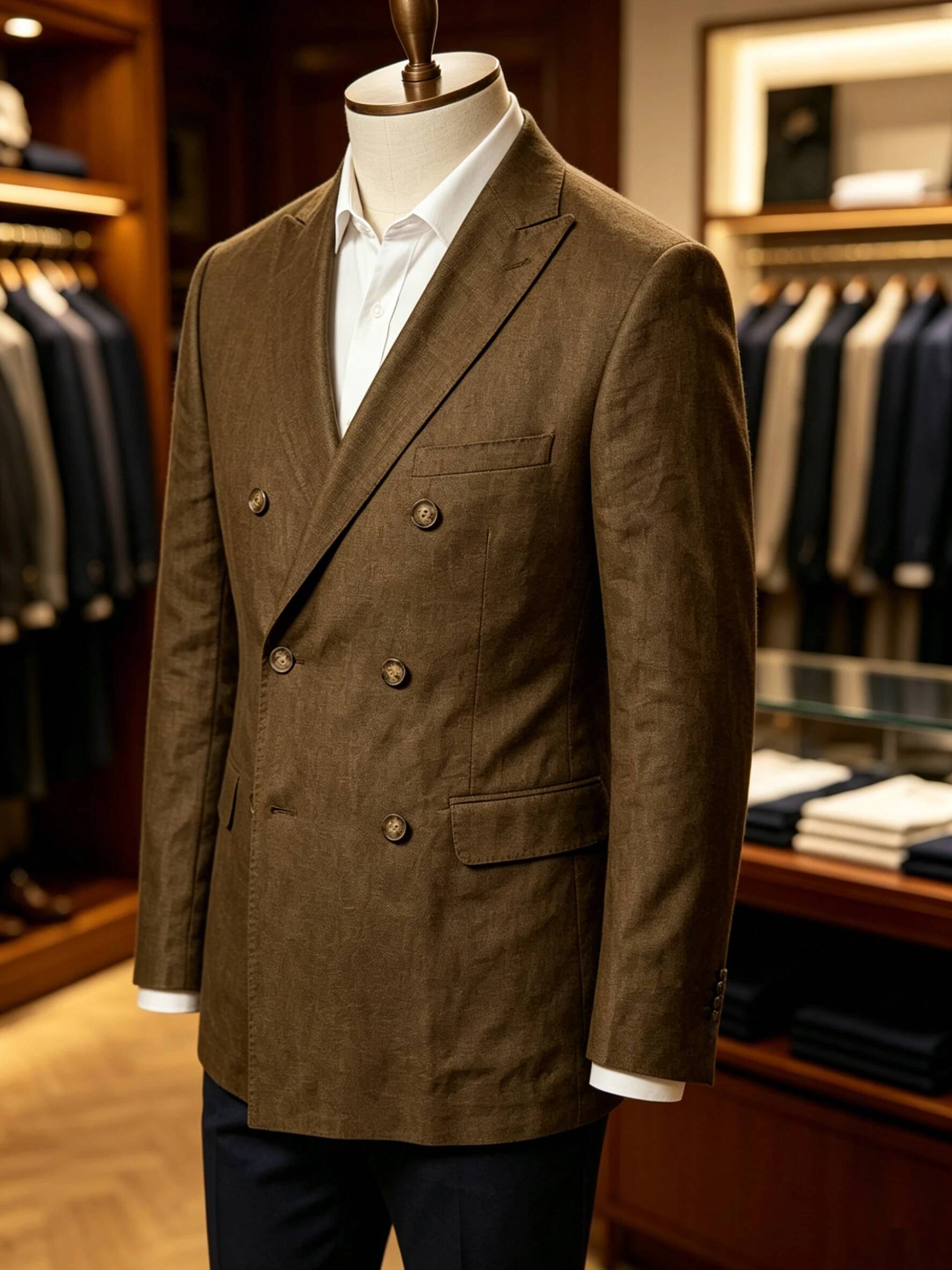 Men's Sport Coat Summer Double - Men Formal Wear Brown ulasan dan harga