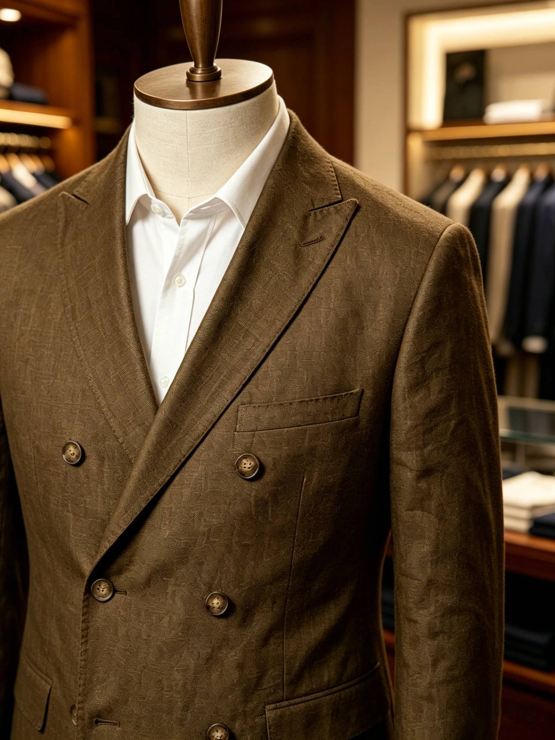 Men's Sport Coat Summer Double - Men Formal Wear Brown ulasan dan harga