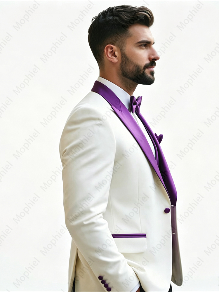 White Men‘s Suits 3 Pieces Sli - Formal Men Party Wear Jacket ulasan dan harga