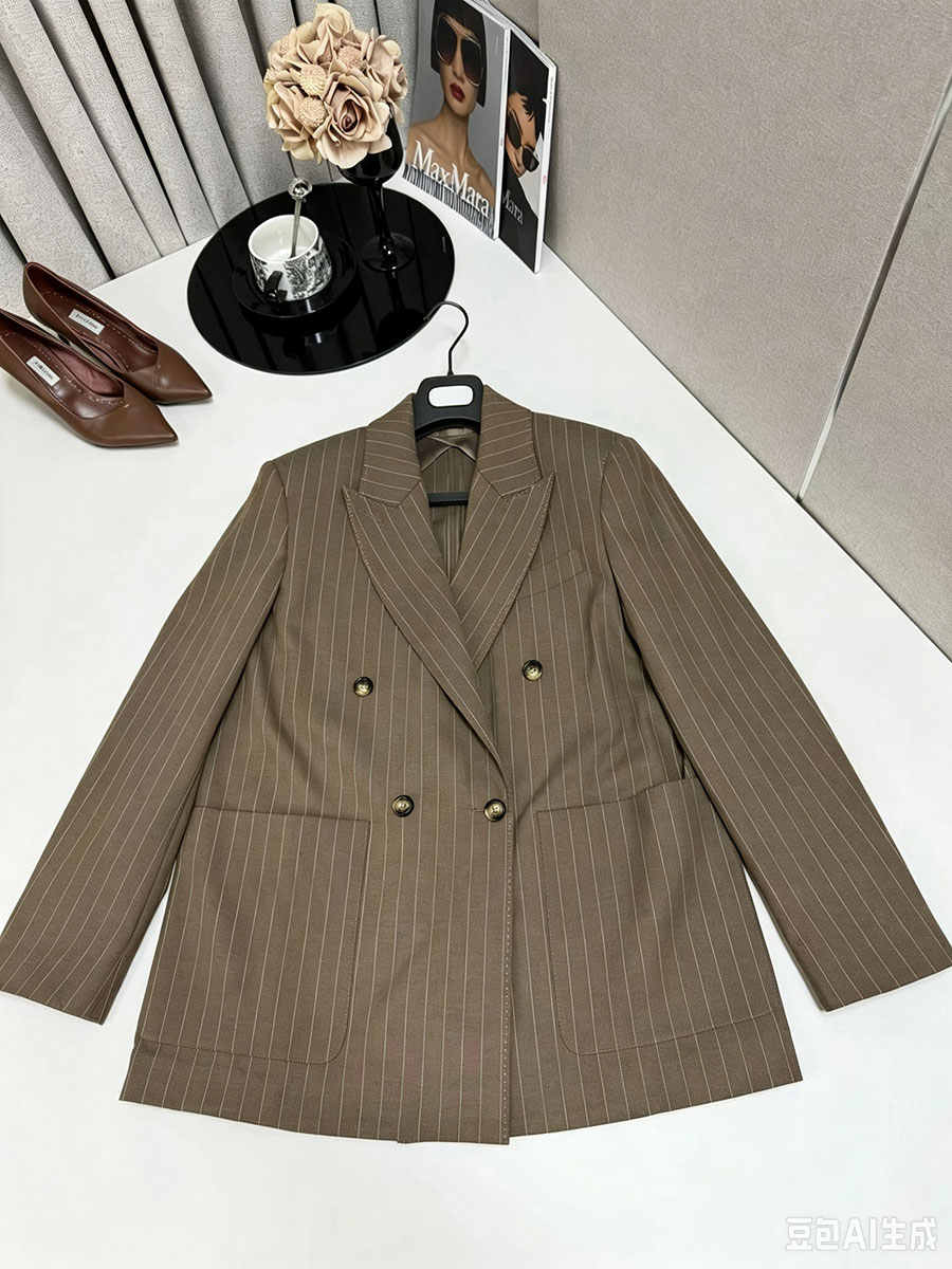 Elegant Pinstriped Trouser Sui - Wool Suit Jacket ulasan dan harga