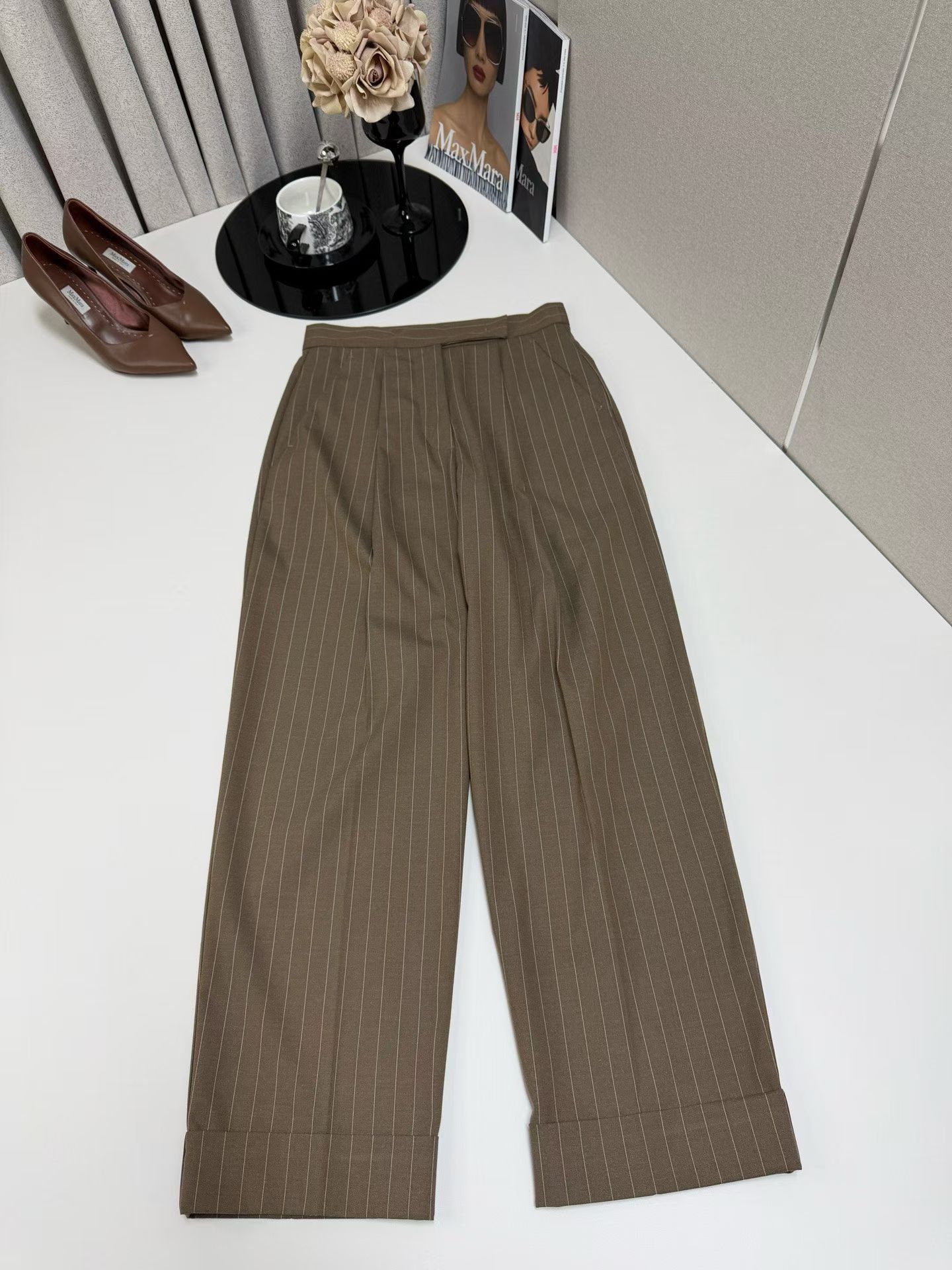 Elegant Pinstriped Trouser Sui - Wool Suit Jacket ulasan dan harga