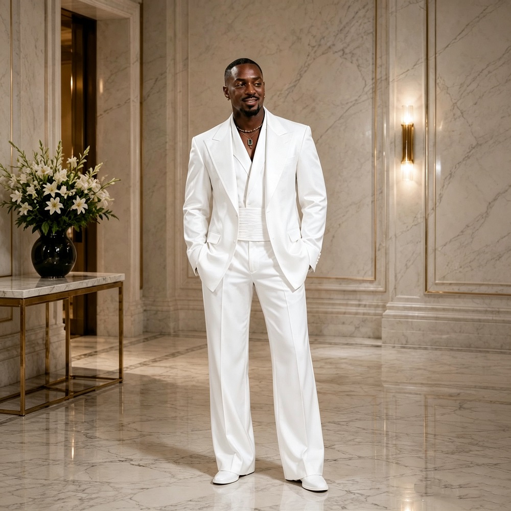 Modern Slim Fit Wedding Tuxedo - Men Formal Wear Modern ulasan dan harga