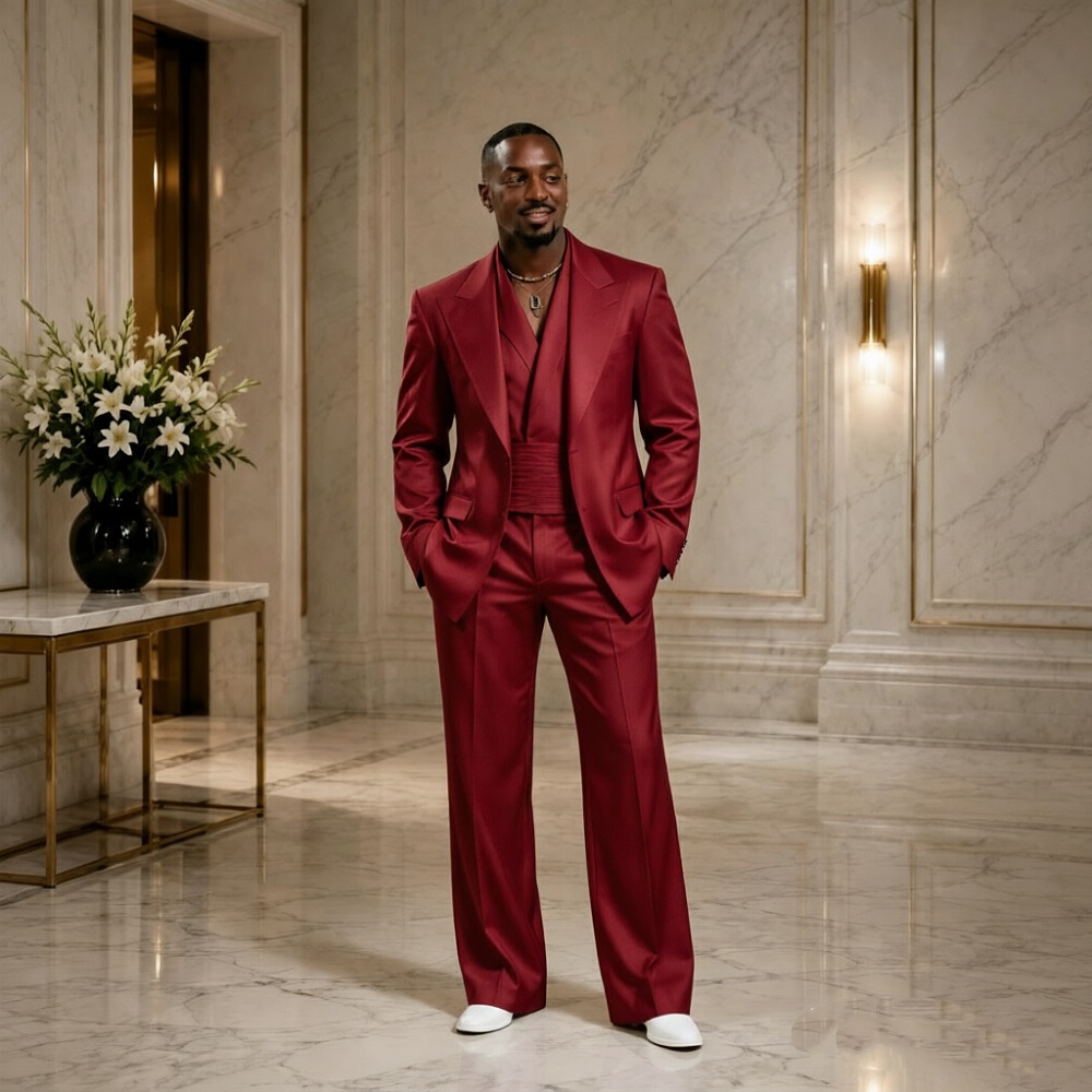 Modern Slim Fit Wedding Tuxedo - Men Formal Wear Modern ulasan dan harga