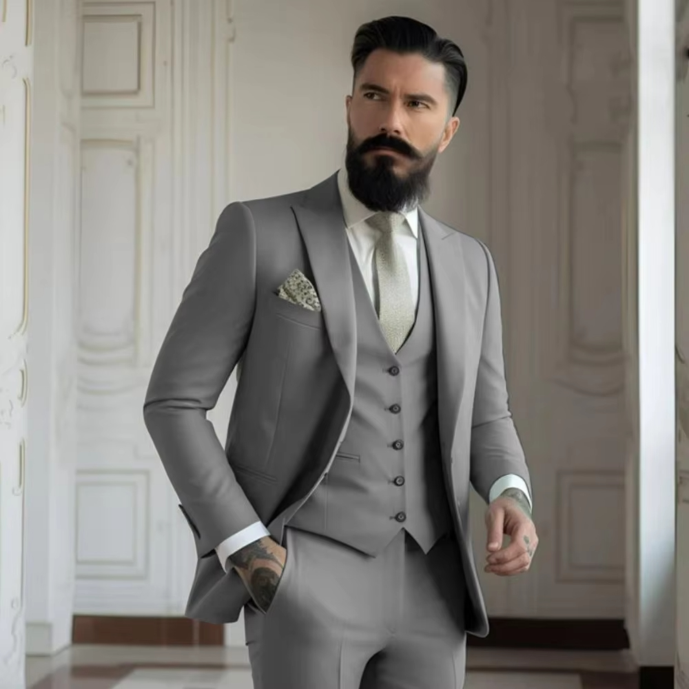 Khaki MenTuxedo Wedding Suits  - Khaki Formal Wear Men ulasan dan harga